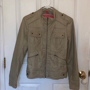 Beige Faux Leather Jacket, Small, Excellent cond